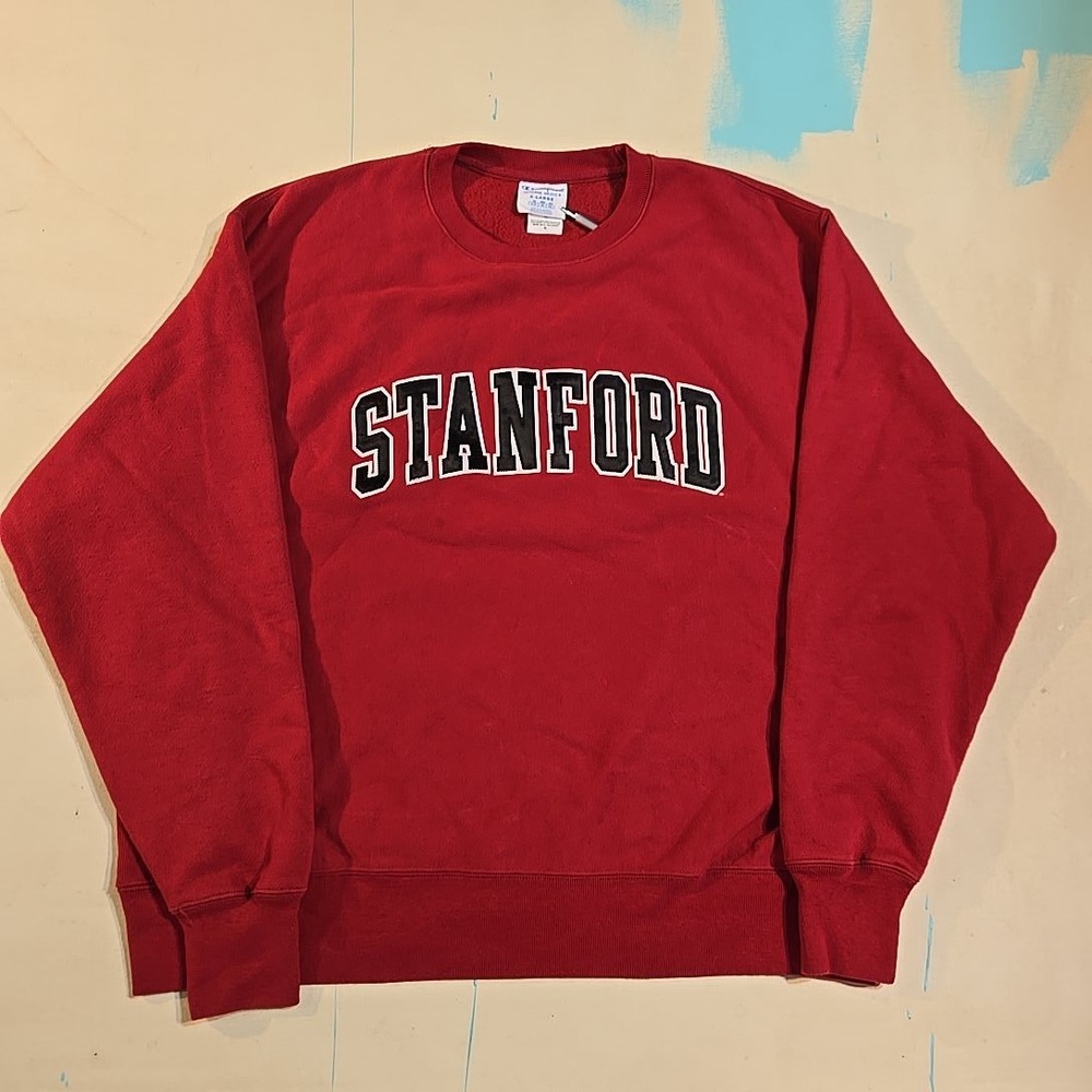 Champion XL Reverse Weave Stanford Red Crewneck Sweatshirt Heavy 82 Cotton USA